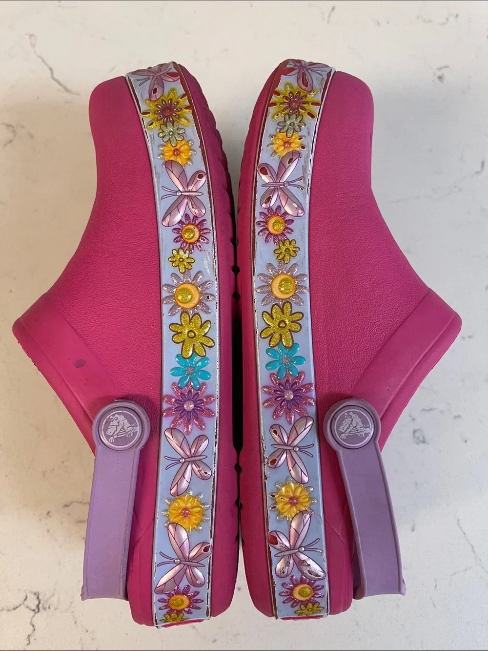 Crocs Kids' Crocband Butterfly Clogs Candy Pink Size 1 Junior Style # 202664
